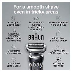 Braun Series 7 7075CC Electric Razor Shaver Wet Dry 360 Flex Hair Trimmer Black