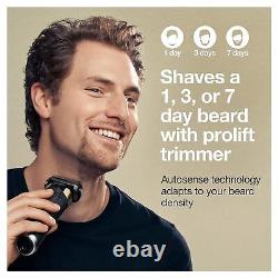 Men Electric Razor WithProLift Beard Trimmer Waterproof Foil Shaver Wet & Dry Gold