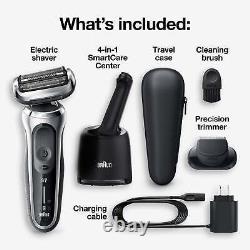 Men's Electric Shaver Wet Dry Rechargeable Cordless Razor Silver