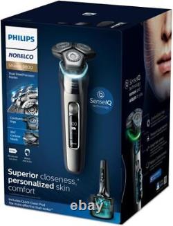 New 9800 Rechargeable Wet & Dry Electric Shaver with Quick Clean, Travel Case