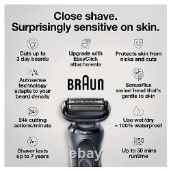 Sensitive Skin Shaver Wet & Dry, Series 6, Smartcare, Black