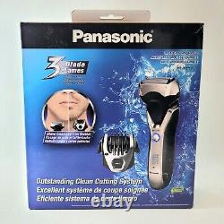 Rasoir Panasonic ES-RT77 pour homme, tondeuse humide/sèche à trois lames, système de coupe en argent