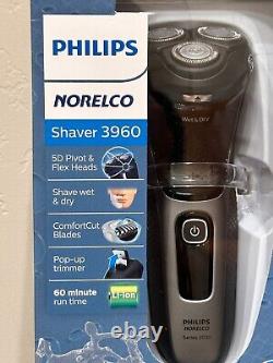 Rasoir Philips Norelco Shaver 3960 NEUF, Inclus Pochette de Voyage, Utilisation Sous l'Eau et à Sec Pour un Confort Optimal
