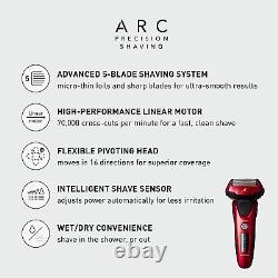 Rasoir électrique ARC5 pour hommes avec tondeuse rétractable, rasoir électrique humide et sec à 5 lames