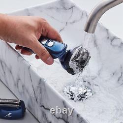 Rasoir électrique Panasonic Arc4 pour hommes, rasoir électrique à quatre lames humides et sèches, bleu