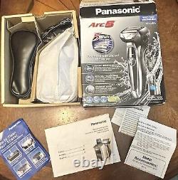 Rasoir électrique Panasonic Arc5 avec nettoyage/chargement automatique, utilisation humide/sèche, argenté